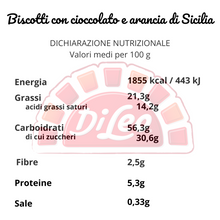 Carica l&#39;immagine nel visualizzatore di Gallery, Biscotti con gocce di cioccolato e arancia di Sicilia - 150gr
